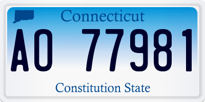 CT license plate AO77981