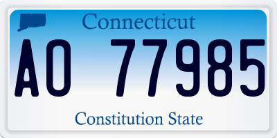 CT license plate AO77985