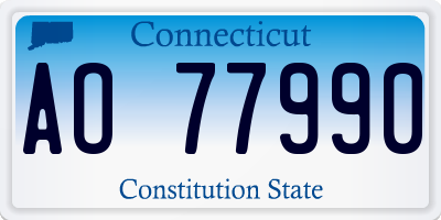 CT license plate AO77990