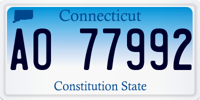 CT license plate AO77992