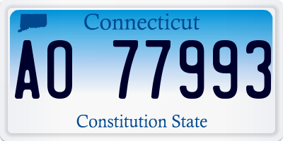 CT license plate AO77993