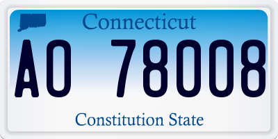 CT license plate AO78008