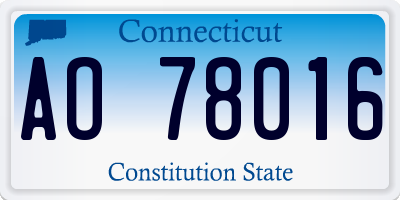 CT license plate AO78016