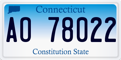 CT license plate AO78022