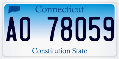 CT license plate AO78059