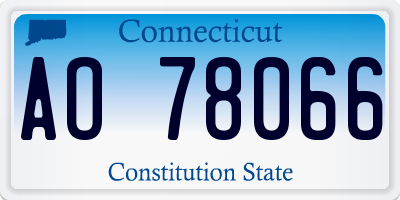 CT license plate AO78066