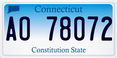 CT license plate AO78072