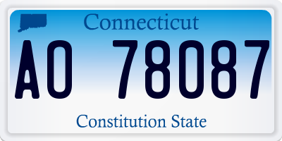 CT license plate AO78087