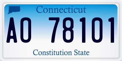 CT license plate AO78101