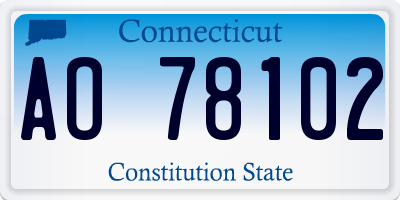 CT license plate AO78102