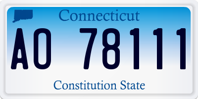 CT license plate AO78111