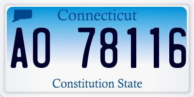 CT license plate AO78116