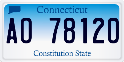CT license plate AO78120