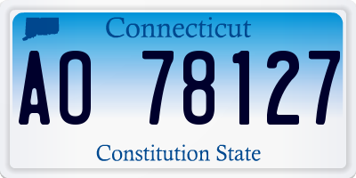 CT license plate AO78127