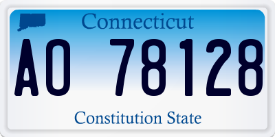 CT license plate AO78128