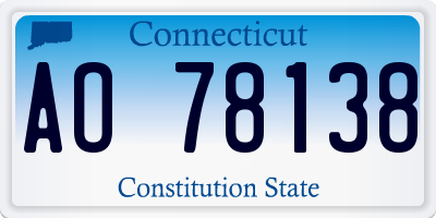 CT license plate AO78138