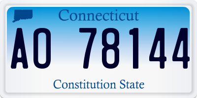 CT license plate AO78144