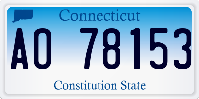 CT license plate AO78153