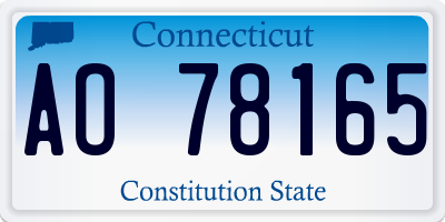 CT license plate AO78165
