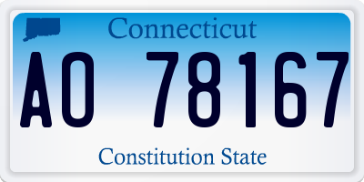 CT license plate AO78167