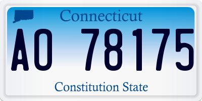 CT license plate AO78175