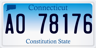 CT license plate AO78176