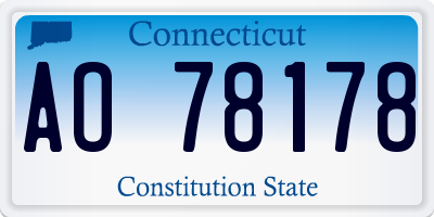 CT license plate AO78178