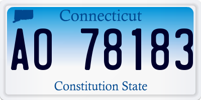 CT license plate AO78183