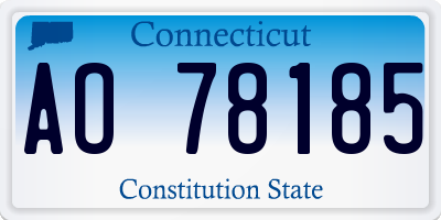 CT license plate AO78185