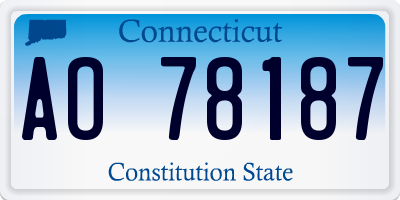 CT license plate AO78187