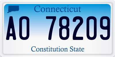 CT license plate AO78209