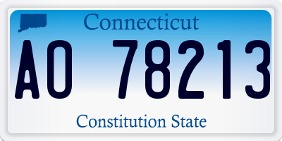 CT license plate AO78213