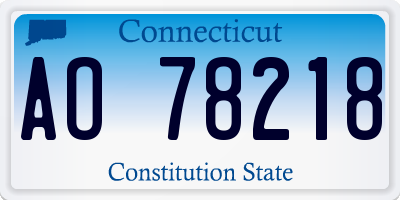 CT license plate AO78218