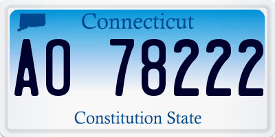 CT license plate AO78222