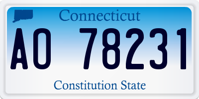 CT license plate AO78231