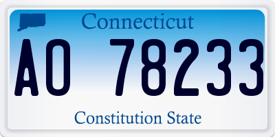 CT license plate AO78233