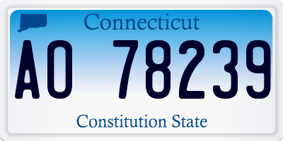 CT license plate AO78239