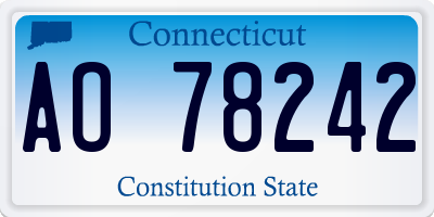 CT license plate AO78242
