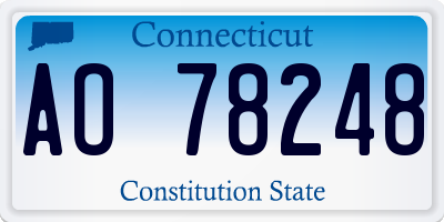CT license plate AO78248