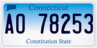 CT license plate AO78253