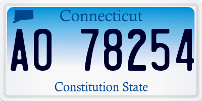 CT license plate AO78254