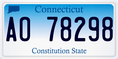 CT license plate AO78298