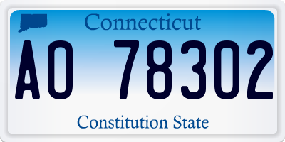 CT license plate AO78302