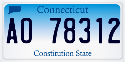 CT license plate AO78312
