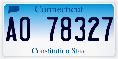 CT license plate AO78327