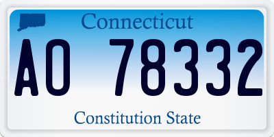 CT license plate AO78332
