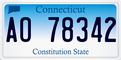 CT license plate AO78342