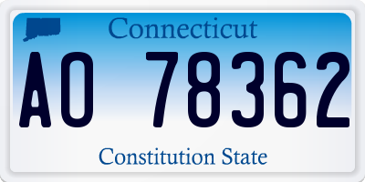CT license plate AO78362