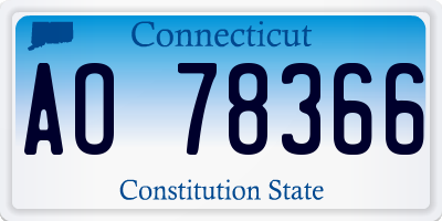 CT license plate AO78366