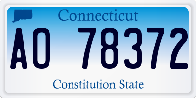 CT license plate AO78372